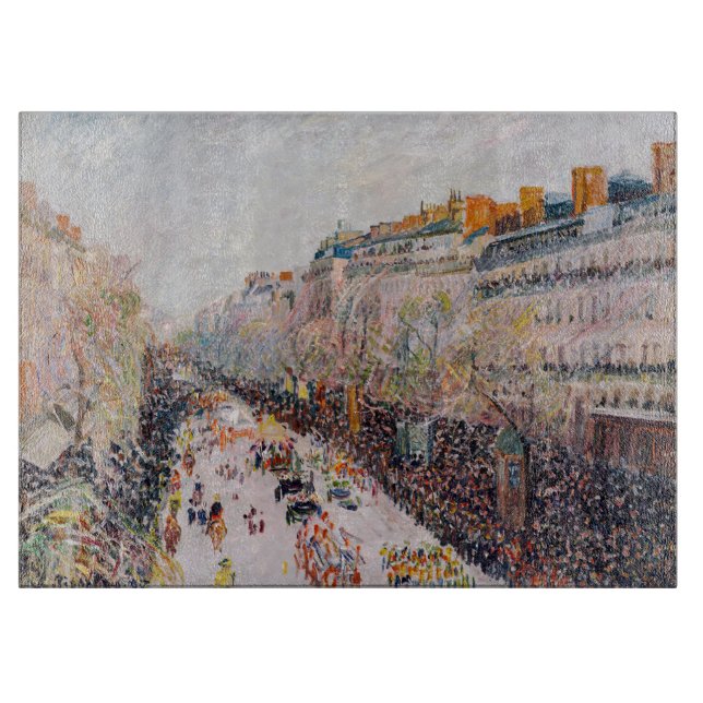 Pissarro - Montmartre, Mardi Gras on the Boulevard Cutting Board (Front)