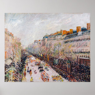 Pissarro - Montmartre, Mardi Gras on the Boulevard Poster