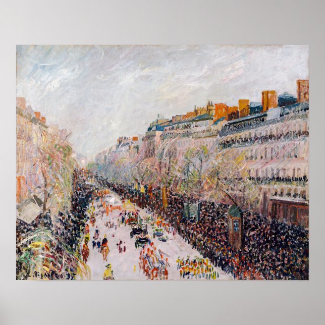 Pissarro - Montmartre, Mardi Gras on the Boulevard Poster (Front)