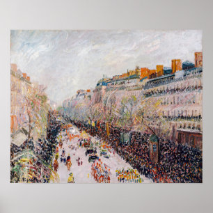Pissarro - Montmartre, Mardi Gras on the Boulevard Poster