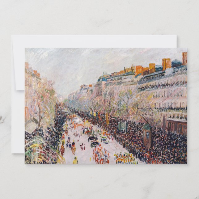 Pissarro - Montmartre, Mardi Gras on the Boulevard Thank You Card (Front)