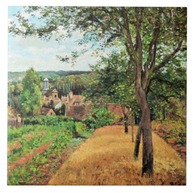 Pissarro - Orchards of Louveciennes, fine art, Ceramic Tile (Front)