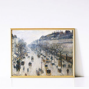 Pissarro Paris Vintage Winter Street Scene Art Poster