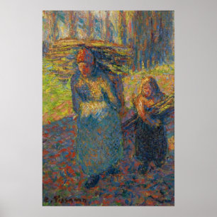 Pissarro - Peasant Women Carrying Brushwood Poster
