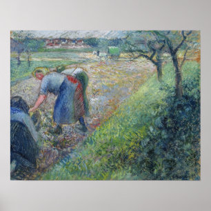 Pissarro - Peasants At Work Pontoise 1880 Poster