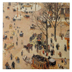 Pissarro - Place du Theatre, Francais Ceramic Tile