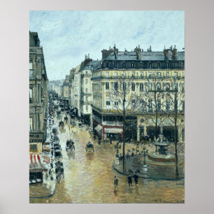 Pissarro - Rue Saint-Honore Afternoon Rain Effect Poster