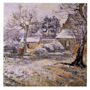 Pissarro - Snow at Montfoucault Ceramic Tile