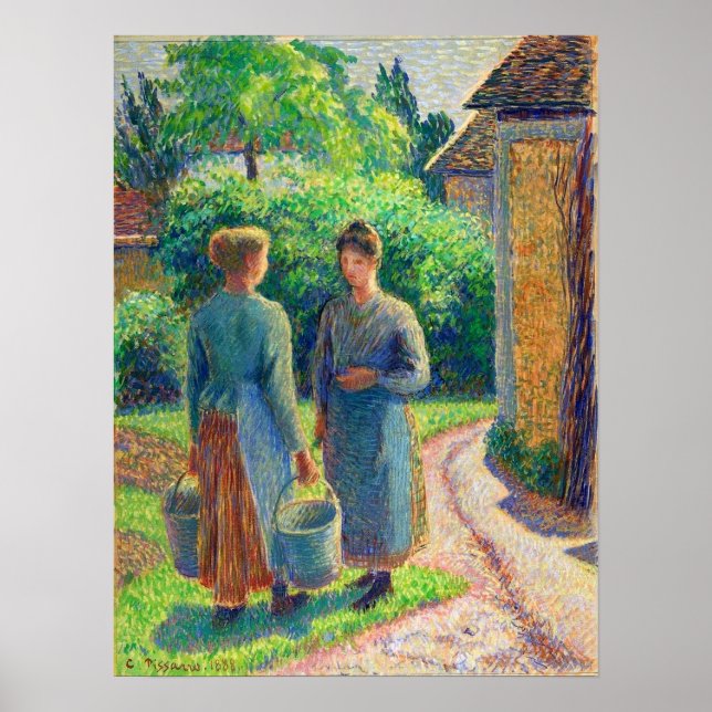 Pissarro - Two Women In A Garden 1888 Poster (Front)