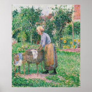 Pissarro - Washerwoman At Eragny 1893 Poster