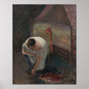 Pissarro - Woman In Chemise Near The Bed 1896 Poster
