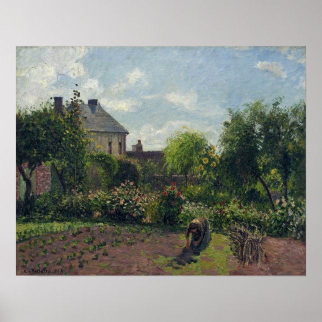 Pissarro - Working In Garden 1898 Poster (Front)