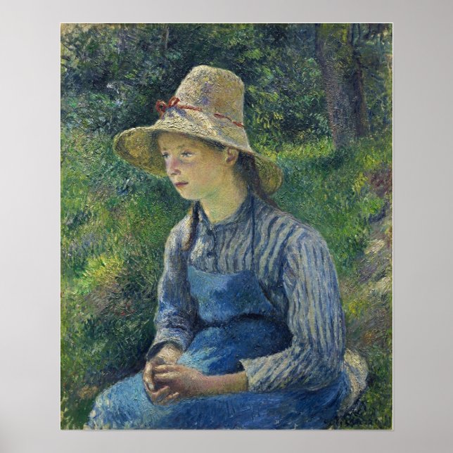 Pissarro - Young Peasant Girl Wearing A Hat 1881 Poster (Front)