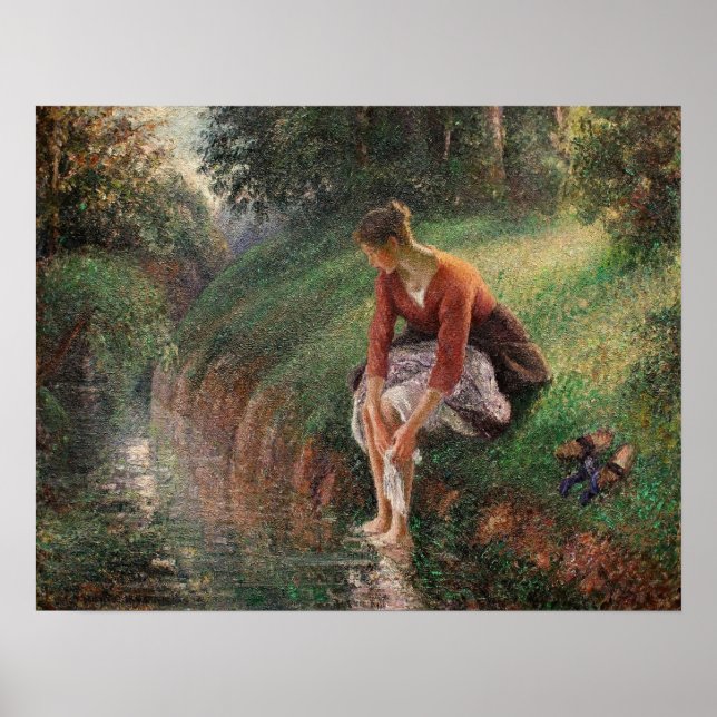 Pissarro - Young Woman Bathing Her Feet 1895 Poster (Front)