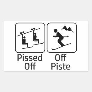 Pissed Off Off Piste Rectangular Sticker