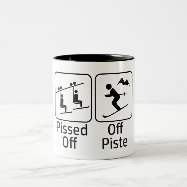 Pissed Off Off Piste Two-Tone Coffee Mug (Center)