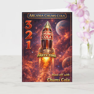 Pissed off with Arcadia chums cola retro sci-fi pa Card