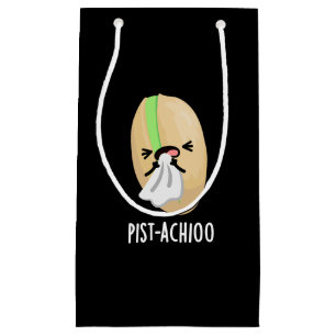 Pist-achioo Funny Sneezing Pistachio Pun Dark BG Small Gift Bag