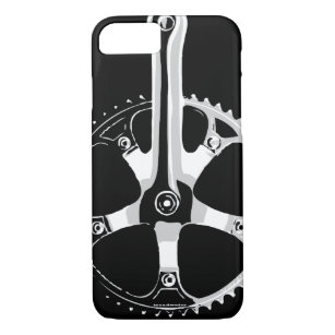 Pista Bicycle Crankset - white on black Case-Mate iPhone Case