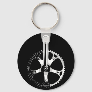 Pista Bicycle Crankset - white on black Key Ring