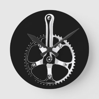 Pista Bicycle Crankset - white on black Round Clock