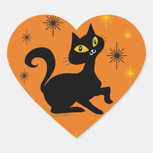 Pistache with Sparkles on Orange Heart Sticker (Front)