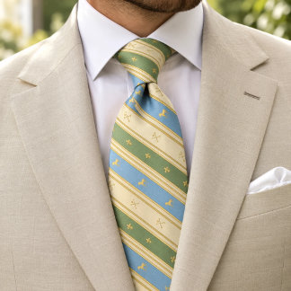 Pistachio Blue & Butter Yellow Wedding Tie