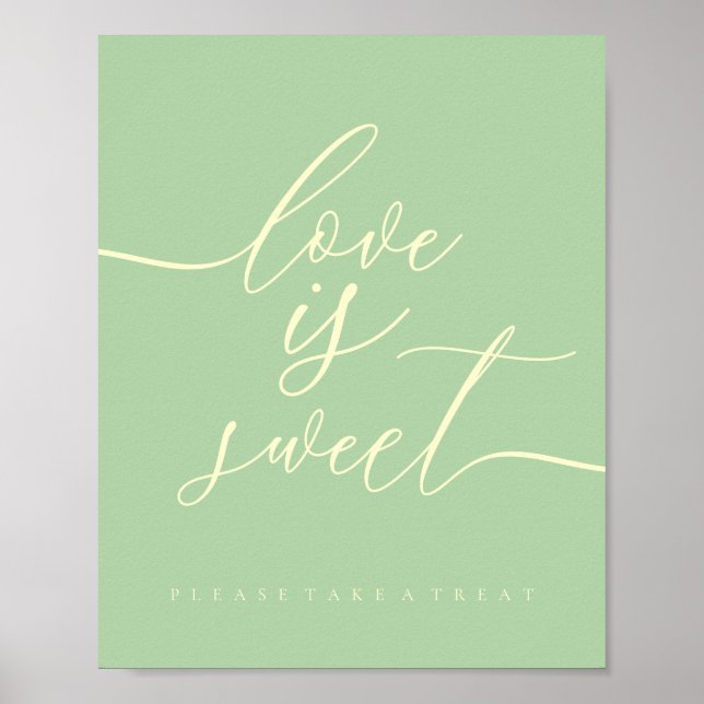 Pistachio & Cream Love is Sweet Take Treat Dessert Poster (Front)