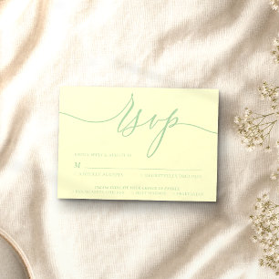 Pistachio & Cream Minimal Modern RSVP Card