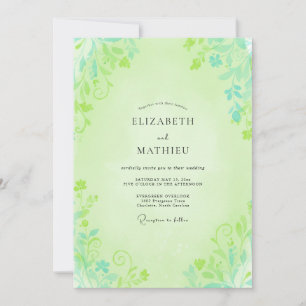 Pistachio Foliage Muted Eucalyptus Wedding Invitation