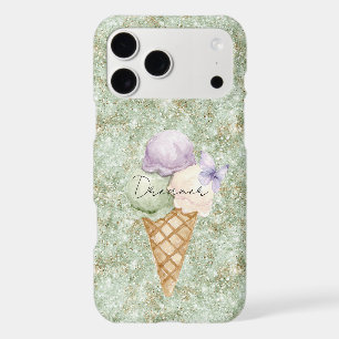 Pistachio Glitter Ice Cream Lavender Butterfly