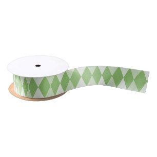 Pistachio Green Argyle Pale Green Small Diamond Satin Ribbon