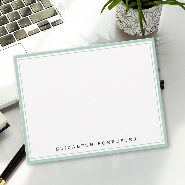Pistachio Green Classic Double Border  Card (Creator Uploaded)