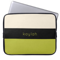 Pistachio Green Color Block Pattern with Name