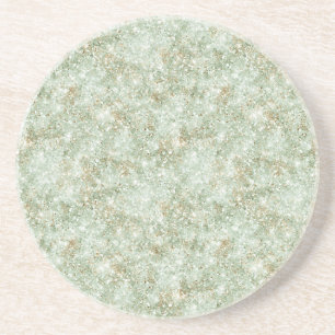 Pistachio Green Glitzy Faux Glitter Coaster