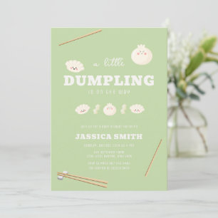Pistachio Green Kawaii Bao Dumpling Baby Shower Invitation