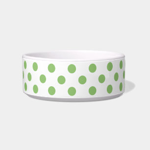 Pistachio Green Polka Dots Circles Bowl