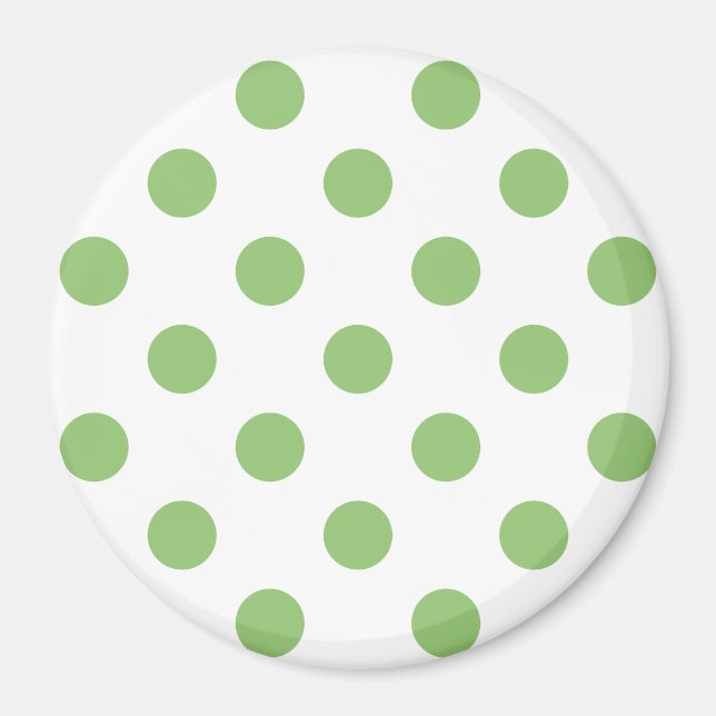 Pistachio Green Polka Dots Circles Magnet (Front)