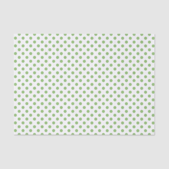 Pistachio Green Polka Dots Circles Tissue Paper (Front)