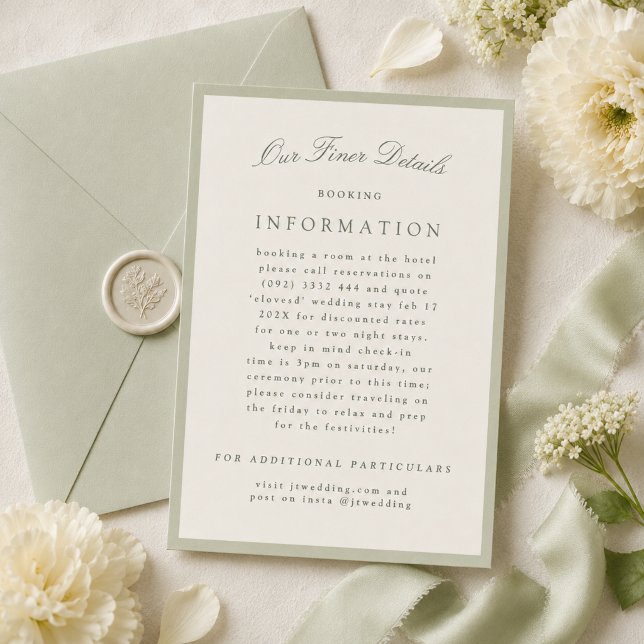 Pistachio Green Wedding Details Enclosure Card (Creator Uploaded)