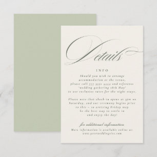 Pistachio Green Wedding Details Enclosure Card