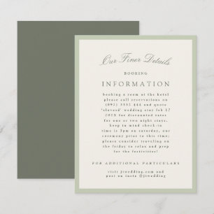 Pistachio Green Wedding Details Enclosure Card