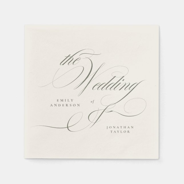 Pistachio Green Wedding Napkin (Front)