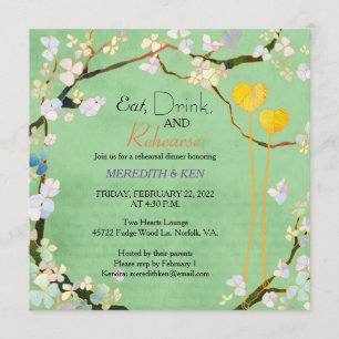 Pistachio Green Wedding Rehearsal Dinner Invitation