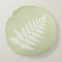 Pistachio Green White Fern Graceful Silhouette