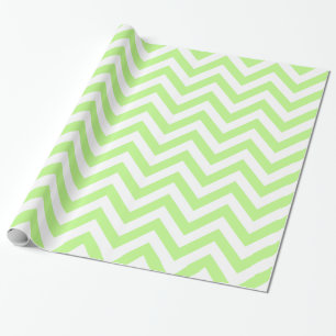 Pistachio Green White XL Chevron ZigZag Pattern Wrapping Paper