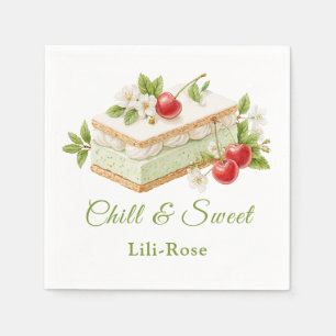 Pistachio Ice Cream Sandwich Day Watercolor  Napkin