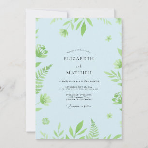Pistachio Ice Fern Wedding Invitation