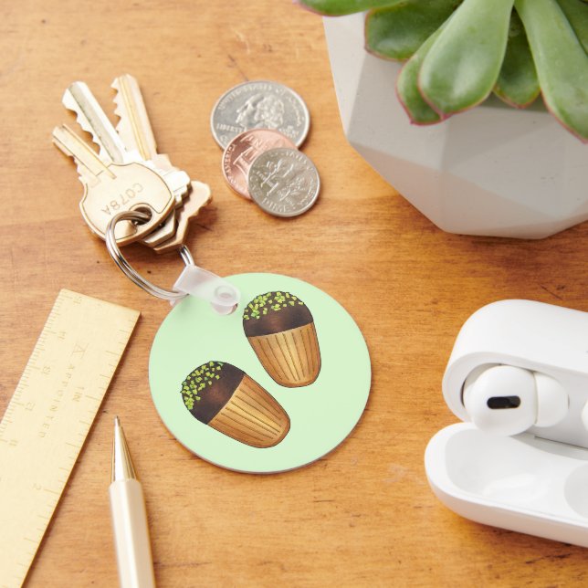 Pistachio Madeleines French Pastry Pastries Baking Key Ring (Desk)