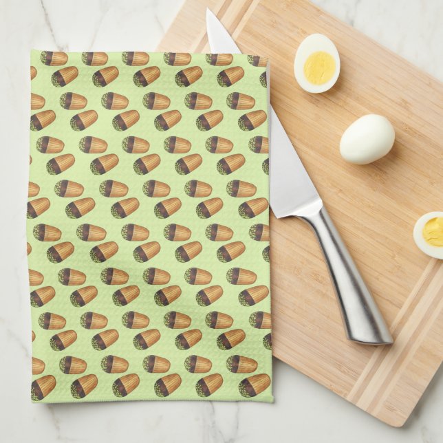 Pistachio Madeleines French Pastry Pastries Baking Tea Towel (Quarter Fold)